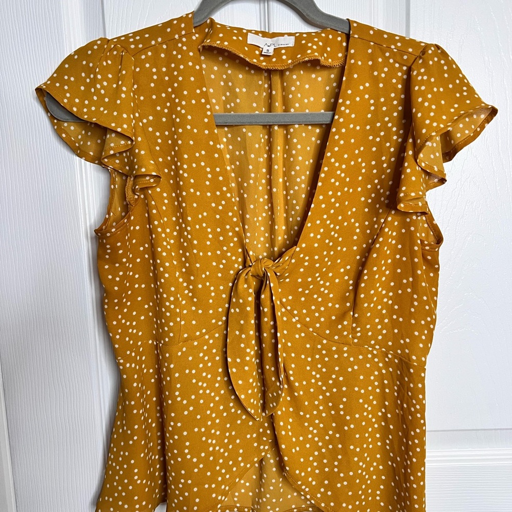 Yellow Polka Dot Women's Top